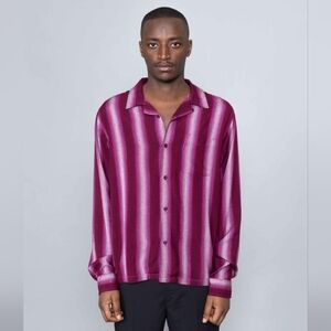 Stussy Men's Striped Purple Shirt Size S In EUC